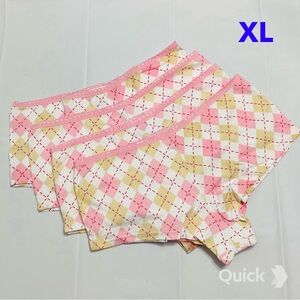XL - New 4 pcs Plaid Cotton Girls Panties